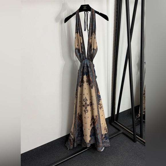 Zimmermann Dresses & Skirts - Zimmermann Deep V-Neck Backless Halter Dress 1
